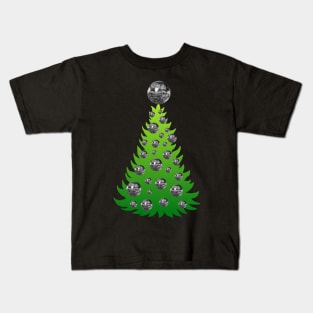 Christmas Tree with Silver Mirrored Disco Balls Kids T-Shirt